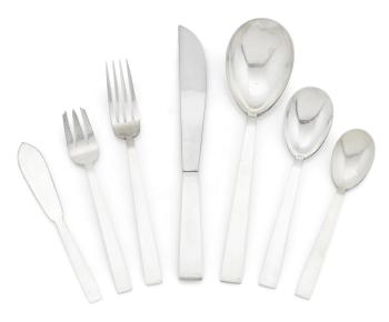 An Adra of California sterling silver Moderne flatware service by 
																	 Adra of California