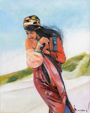 Femme dans les dunes by 
																	Birgit Malcorps