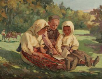 Children reading by 
																	Sergei Obratzkoff