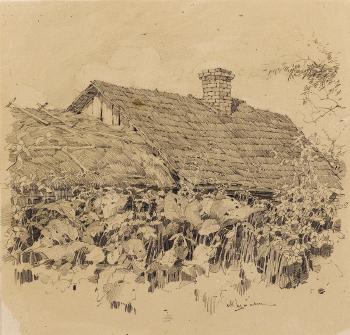 Roof of a peasant house by 
																	Mikhail Markelovich Guzhavin