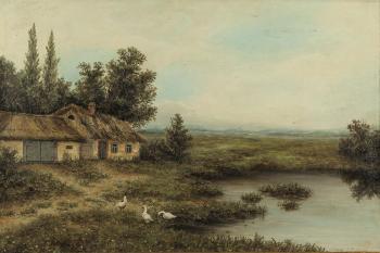 Ducks feeding by a marsh by 
																			G Polyansky
