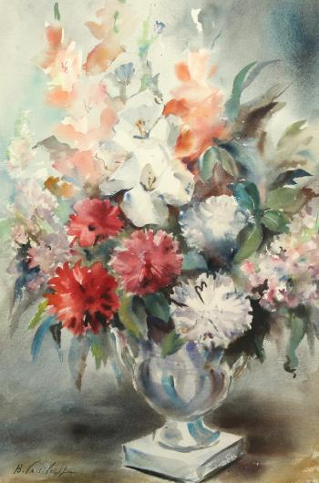 Vase with flowers by 
																			Boris Vassiloff