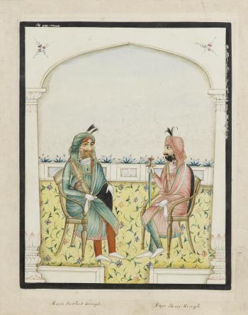 A series of twelve watercolours depicting Sikh rulers and other notables, and other Punjabi and North Indian figures by 
																			 Punjab School