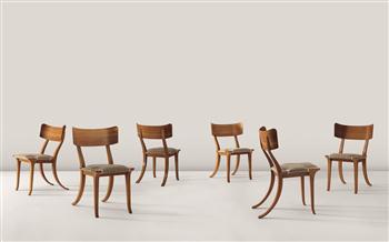 Set of six 'Klismos' side chairs by 
																	Jorgen Juul-Moller