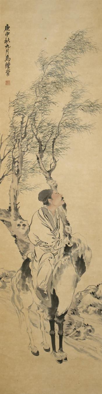 Two hanging scrolls of Figures by 
																	 Ma Zhongbei