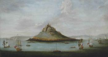An English squadron off St. Michael's Mount, Cornwall by 
																	Isaac Sailmaker