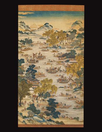 A Pair Of Imperial Kesi 'Dragon Boat Festival' Hanging Scrolls by 
																			 Qianlong Dynasty