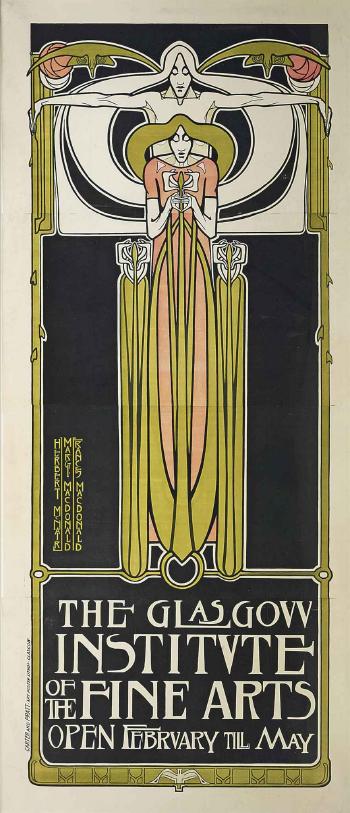 Important poster for the Glasgow Institute of the Fine Arts by 
																	Margaret MacDonald Mackintosh