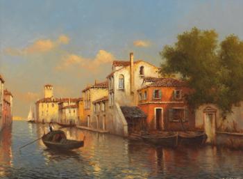 Venice, Boats by 
																			Yuri Zeleng