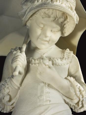 La compiacenza, a carved marble figure by 
																			A Gambi