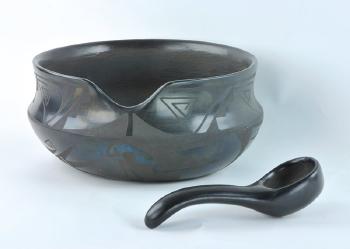 Stew Pot And Ladle by 
																	 San Ildefonso