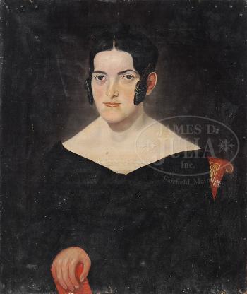 Black haired woman seated holding a book. Woman in a black dress having a lace collar and lace bonnet… by 
																			Azel Capen