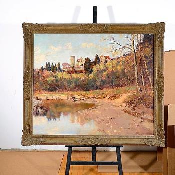 Untitled - chateau along river by 
																			Adele Esinger