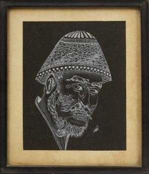 Portrait of a man in a hat by 
																	H Ali Sajjadi