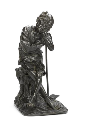 A Tokyo School bronze figure of a labourer by 
																			Kuniharu Kaniya