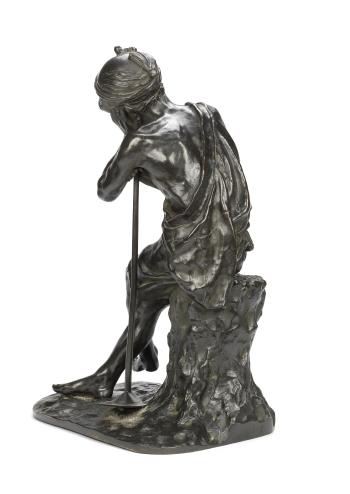 A Tokyo School bronze figure of a labourer by 
																			Kuniharu Kaniya