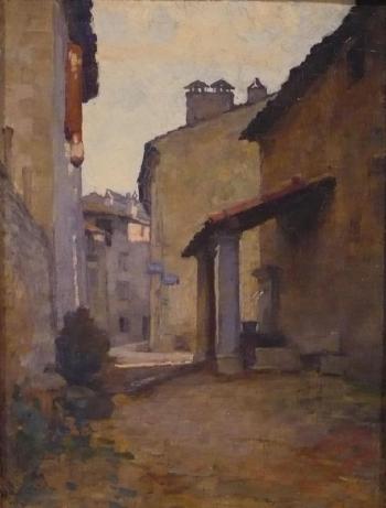 Rue de village en Provence by 
																	Alfred Salvignol