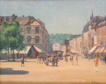 Croisement à Liège by 
																	Henri Dacou