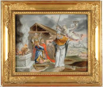 König Davids Brandopfer auf der Tenne des Jebusiters Aravnas by 
																	Anna Barbara von Esch