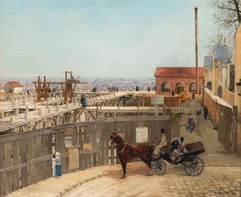 The Construction Of Sacré-coeur, Montmartre by 
																	Paul Joseph Victor Dargaud