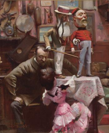 John Hewelt With His Marionettes by 
																	Charles Albert de Saint-Genois
