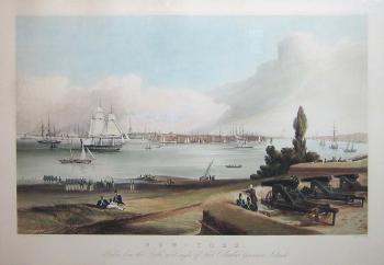 New-York, Taken from the Northwest Angle of Fort Columbus, Governor’s Island by 
																	Henry Papprill