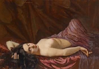 Female Nude Reclining by 
																	Oreste Garaccioni