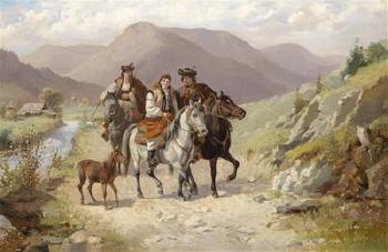Riders Returning Home by 
																	Josef Jaroszinski