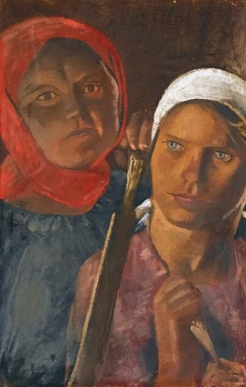 The Field Workers A. Fedorova And A. Egorova by 
																			Alexandre Samokhvalov