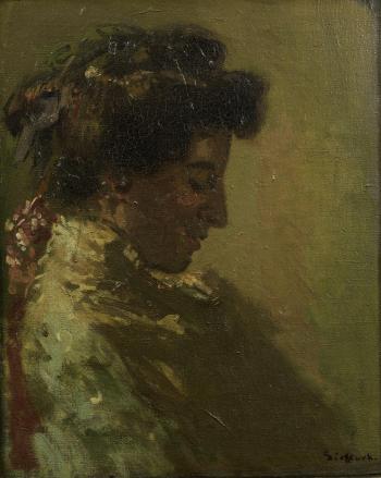 Woman in Profile with Downcast Eyes by 
																			Walter Richard Sickert