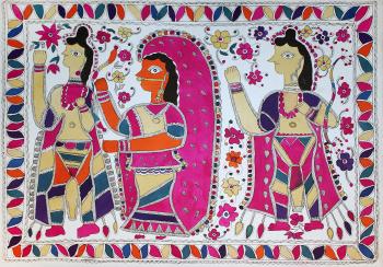 Ram, Sita and Laxman by 
																	Indrakant Jha