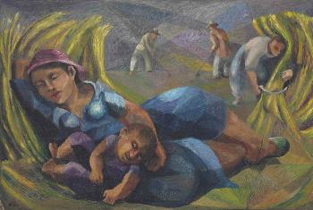 Ronda con niño (double-sided painting) by 
																	Alipio Jaramillo