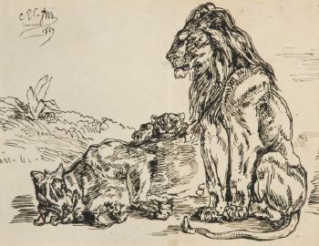 Lion et deux lionnes by 
																	Edme de Saint-Marcel