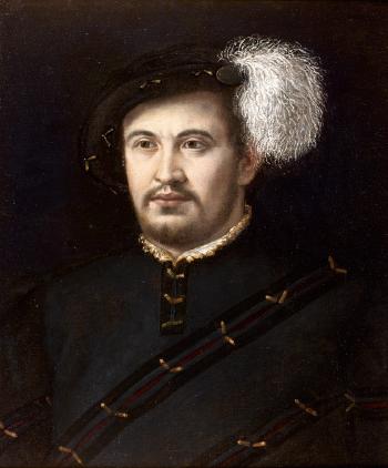 Portrait d'homme au béret à plume by 
																	Niccolo dell' Abbate