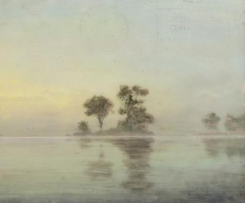 Lake at sunrise by 
																			Stephen Hannock