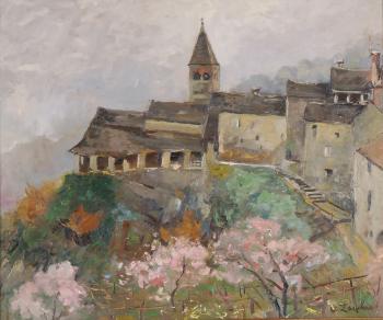 Tessiner Dorf im Frühling by 
																	Ugo Zaccheo