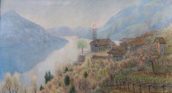 Blick von Ronco-sopra-Ascona auf den Lago Maggiore by 
																	Ernst Theodor Zuppinger