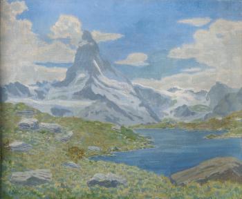 Das Matterhorn mit dem Riffelsee by 
																	Ernst Theodor Zuppinger