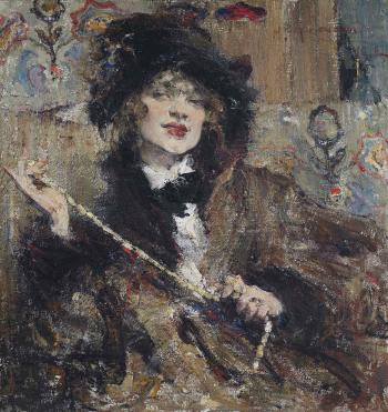 Portrait of Mademoiselle Podbelskaya by 
																	Nicolai Fechin
