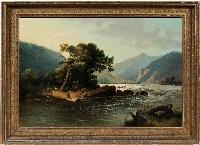 Man in fishing boat by 
																	Robert S Duncanson