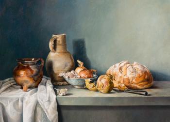 Still life with jugs by 
																	Adriana van Zoest