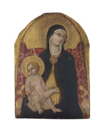 The Madonna And Child Enthroned by 
																	 Sano di Pietro
