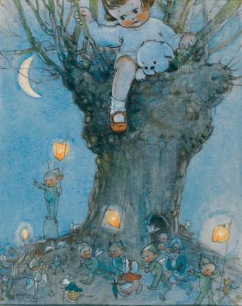 Tommy Spends The Night In The Tree by 
																	Mabel Lucie Attwell