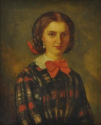 Portrait of girl with ribbon by 
																	Franz Zenisek