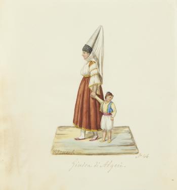 A group of four Algerian costume studies by 
																			Vincenzo Fenech
