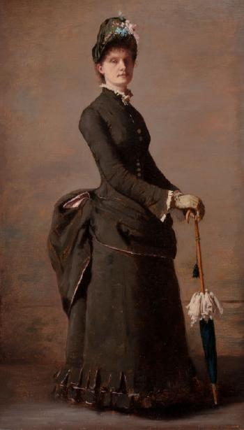 Portrait of a Lady with a Parasol by 
																			Jules Alexandre Gamba de Preydour