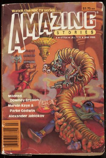 Stormwindrising, Amazing Stories magazine cover, March 1986 by 
																			Hank Jankus