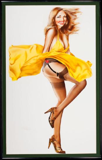 Blonde In Yellow, Playboy Magazine Pin-Up by 
																			Dennis Magdich