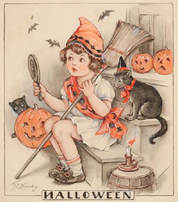 Halloween Spirits, Hearth And Home Magazine Cover by 
																			Florence Pearl England Nosworthy