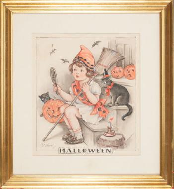 Halloween Spirits, Hearth And Home Magazine Cover by 
																			Florence Pearl England Nosworthy